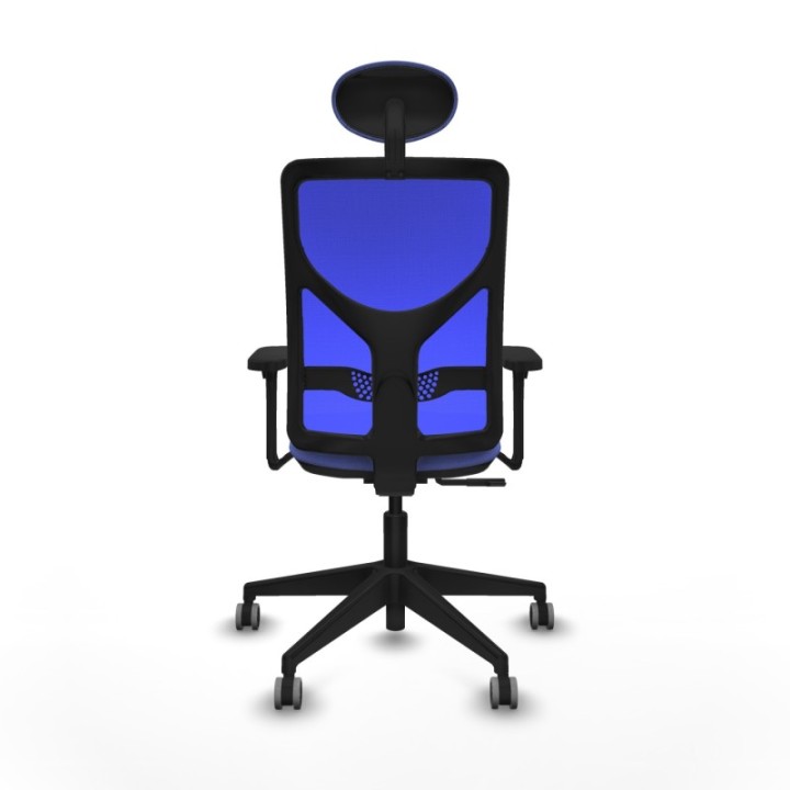 Motilla sincro malla azul bali azul claro brazos 3D base piramidal cabecero fijo ruedas 65mm engomadas