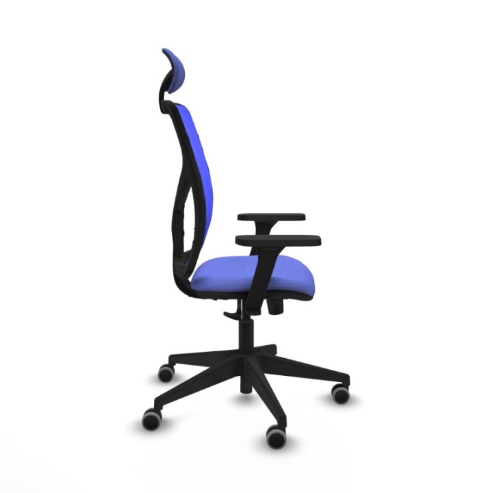 Motilla sincro malla azul bali azul claro brazos 3D base piramidal cabecero fijo ruedas 65mm engomadas