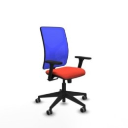 Motilla sincro malla azul bali naranja oscuro brazos 3D base piramidal  ruedas 65mm engomadas