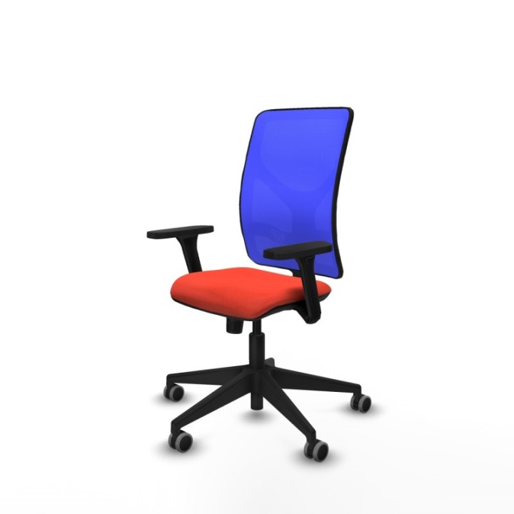 Motilla sincro malla azul bali naranja oscuro brazos 3D base piramidal  ruedas 65mm engomadas