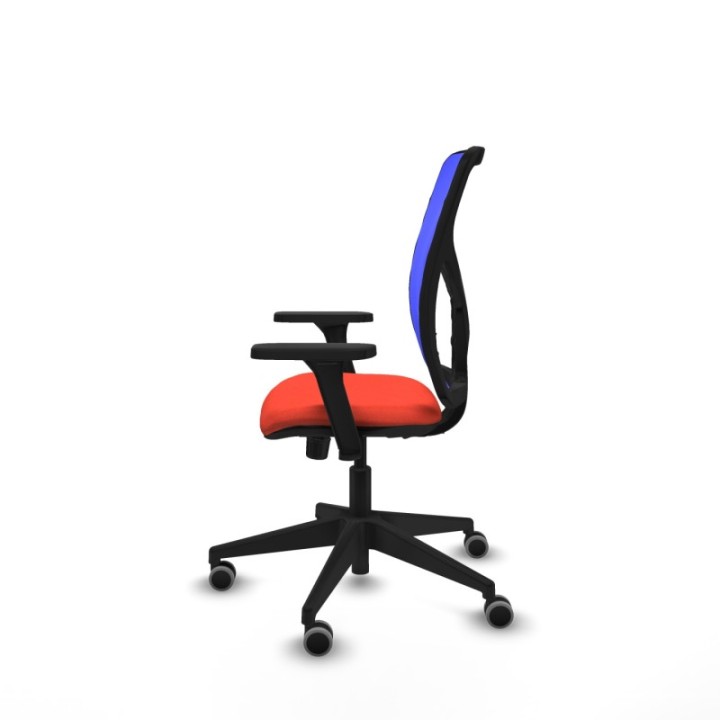 Motilla sincro malla azul bali naranja oscuro brazos 3D base piramidal  ruedas 65mm engomadas