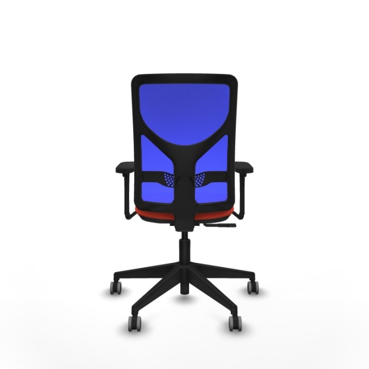 Motilla sincro malla azul bali naranja oscuro brazos 3D base piramidal  ruedas 65mm engomadas