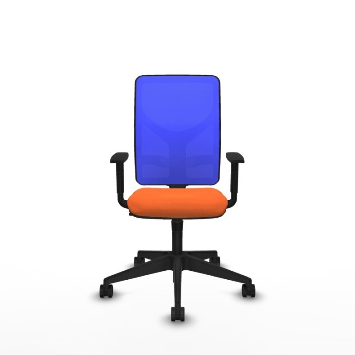 Motilla sincro malla azul bali naranja brazos 1D base piramidal  ruedas 65mm nailon