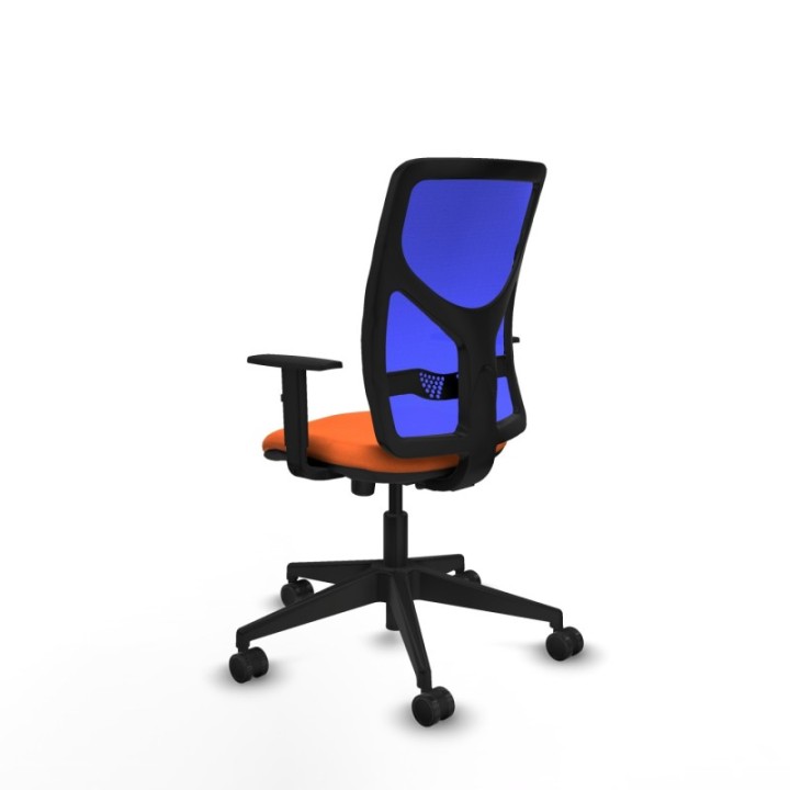 Motilla sincro malla azul bali naranja brazos 1D base piramidal  ruedas 65mm nailon