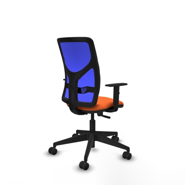 Motilla sincro malla azul bali naranja brazos 1D base piramidal  ruedas 65mm nailon