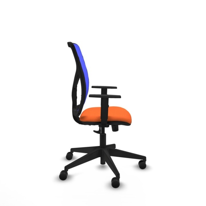 Motilla sincro malla azul bali naranja brazos 1D base piramidal  ruedas 65mm nailon