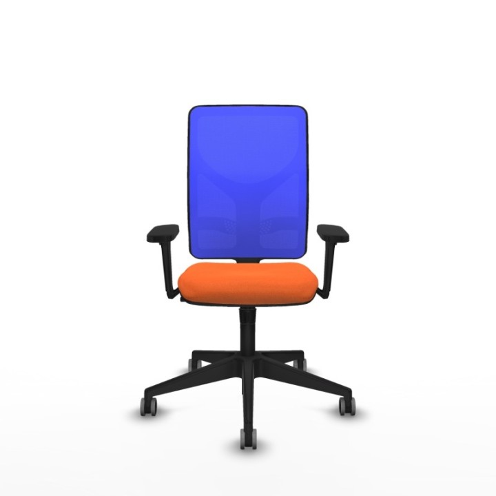 Motilla sincro malla azul bali naranja brazos 3D base piramidal  ruedas 65mm engomadas