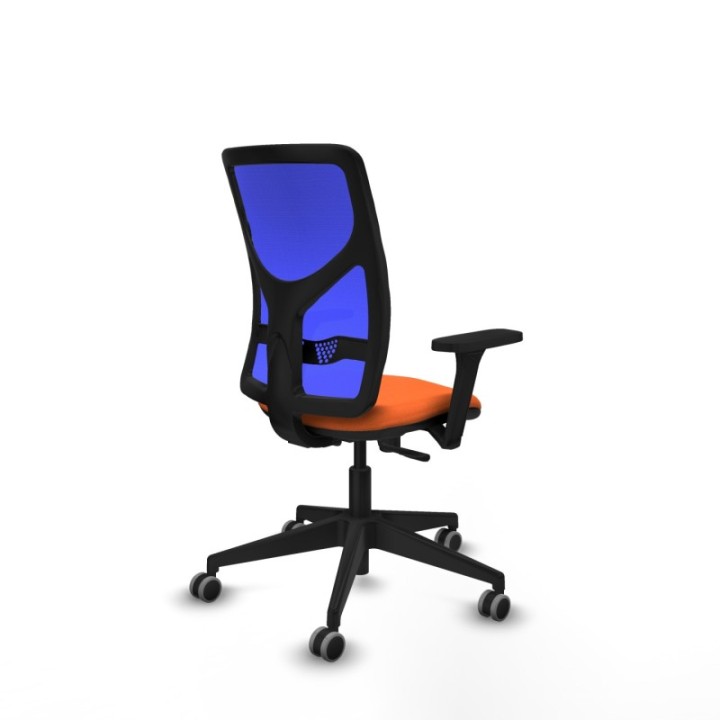 Motilla sincro malla azul bali naranja brazos 3D base piramidal  ruedas 65mm engomadas