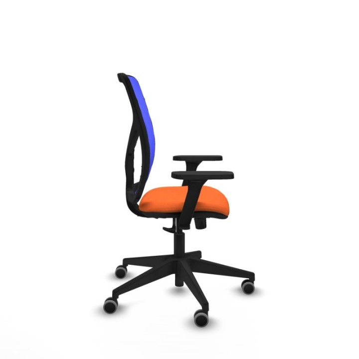 Motilla sincro malla azul bali naranja brazos 3D base piramidal  ruedas 65mm engomadas