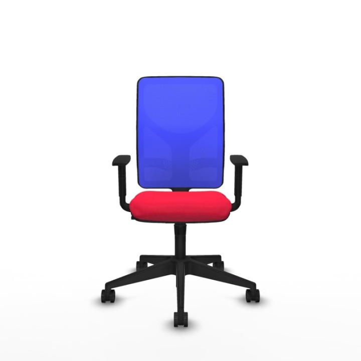 Motilla sincro malla azul bali rojo brazos 1D base piramidal  ruedas 65mm nailon