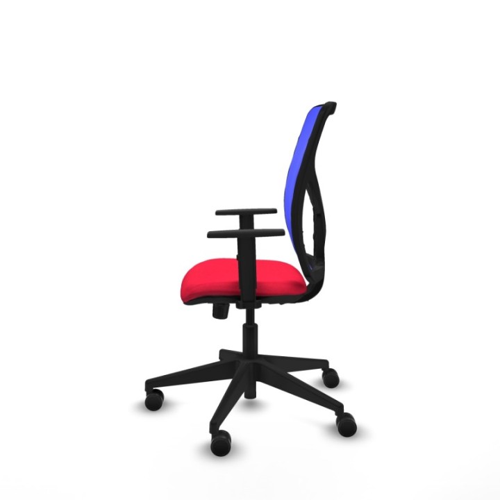 Motilla sincro malla azul bali rojo brazos 1D base piramidal  ruedas 65mm nailon