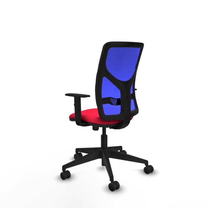 Motilla sincro malla azul bali rojo brazos 1D base piramidal  ruedas 65mm nailon