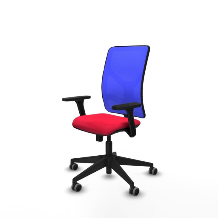 Motilla sincro malla azul bali rojo brazos 3D base piramidal  ruedas 65mm engomadas