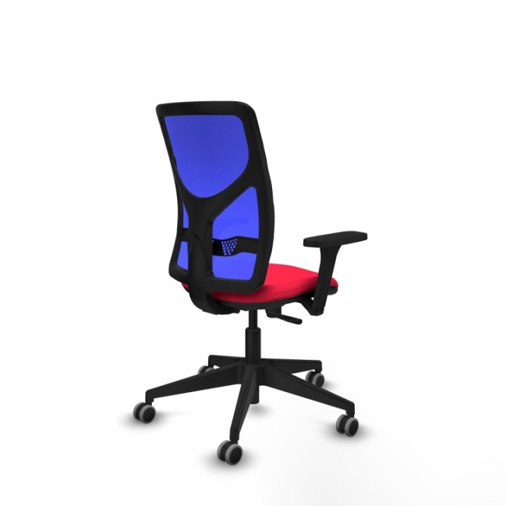 Motilla sincro malla azul bali rojo brazos 3D base piramidal  ruedas 65mm engomadas