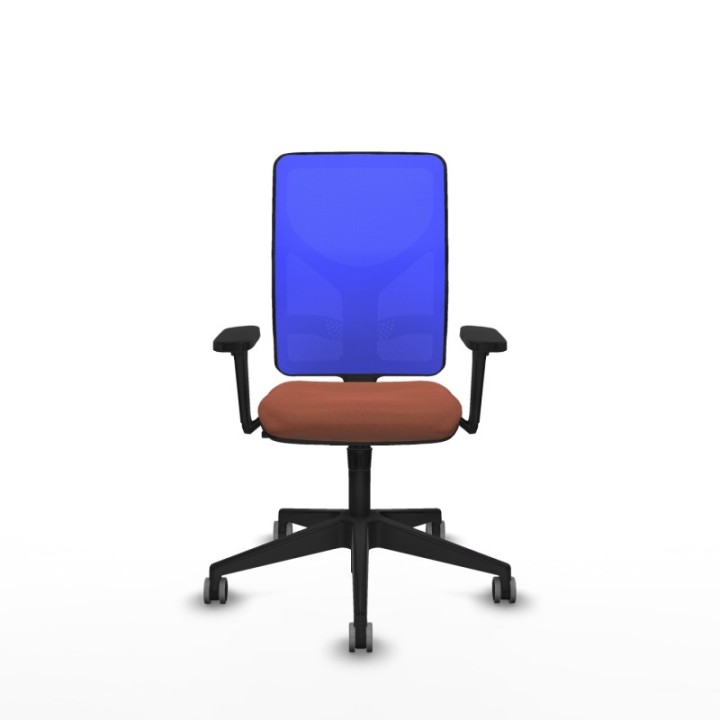 Motilla sincro malla azul bali marrón brazos 3D base piramidal  ruedas 65mm engomadas