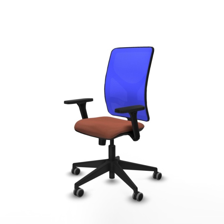 Motilla sincro malla azul bali marrón brazos 3D base piramidal  ruedas 65mm engomadas