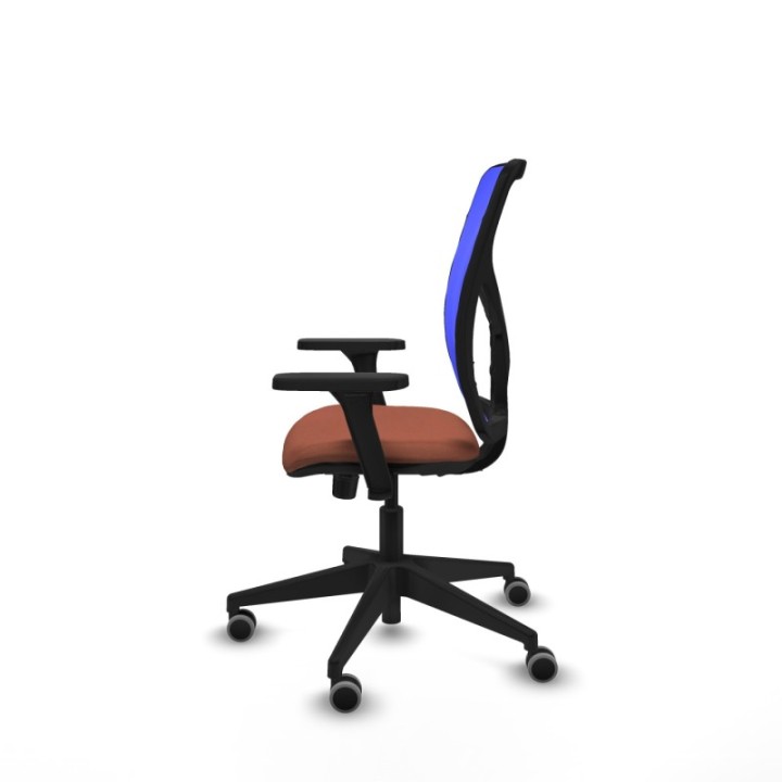 Motilla sincro malla azul bali marrón brazos 3D base piramidal  ruedas 65mm engomadas