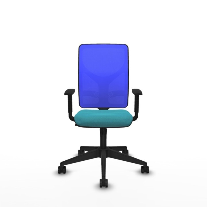 Motilla sincro malla azul bali turquesa brazos 1D base piramidal  ruedas 65mm nailon