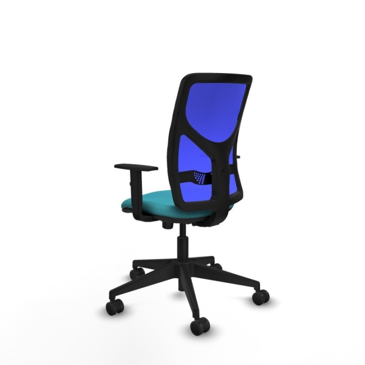 Motilla sincro malla azul bali turquesa brazos 1D base piramidal  ruedas 65mm nailon