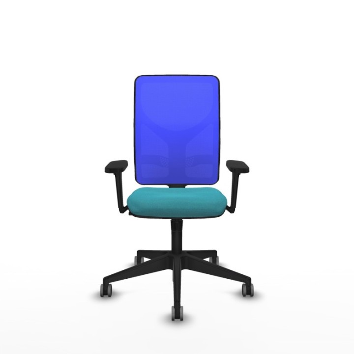 Motilla sincro malla azul bali turquesa brazos 3D base piramidal  ruedas 65mm engomadas