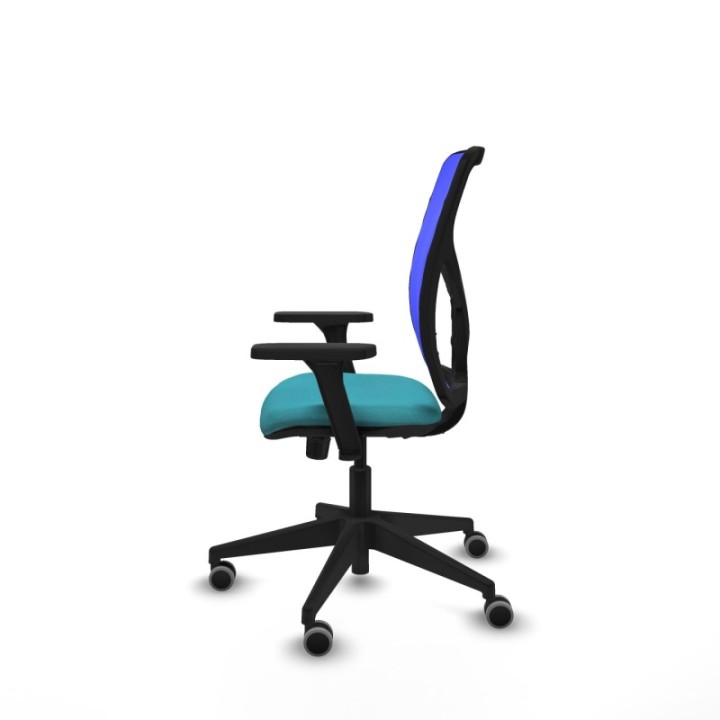 Motilla sincro malla azul bali turquesa brazos 3D base piramidal  ruedas 65mm engomadas