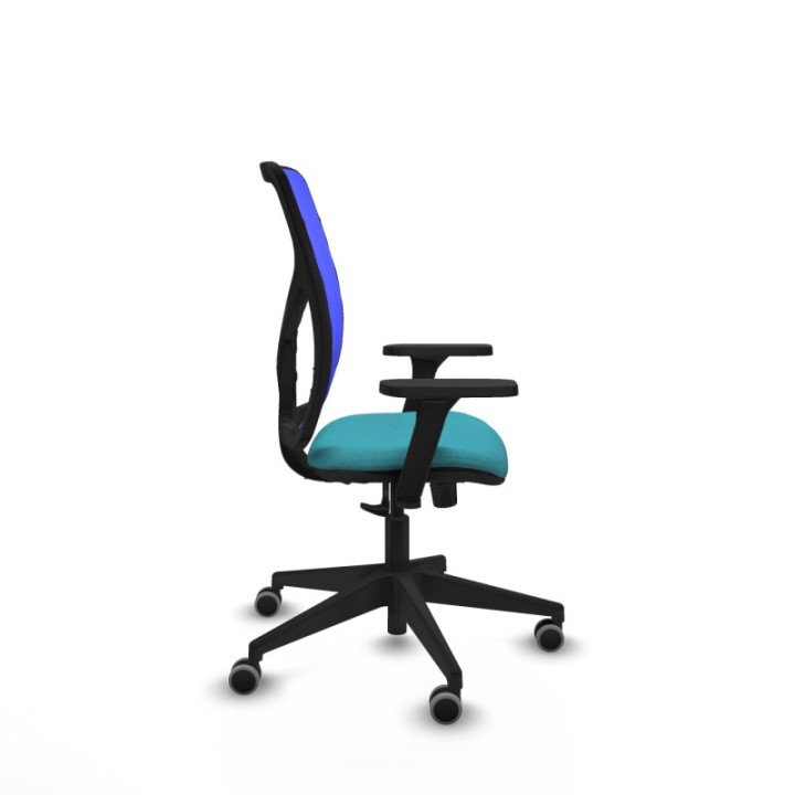 Motilla sincro malla azul bali turquesa brazos 3D base piramidal  ruedas 65mm engomadas