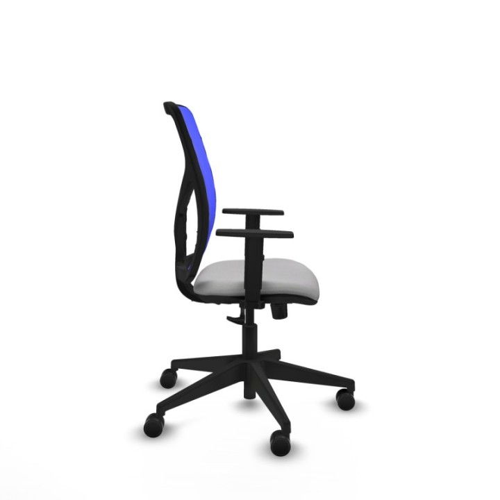 Motilla sincro malla azul bali gris claro brazos 1D base piramidal  ruedas 65mm nailon