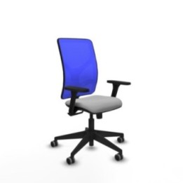 Motilla sincro malla azul bali gris claro brazos 3D base piramidal  ruedas 65mm engomadas