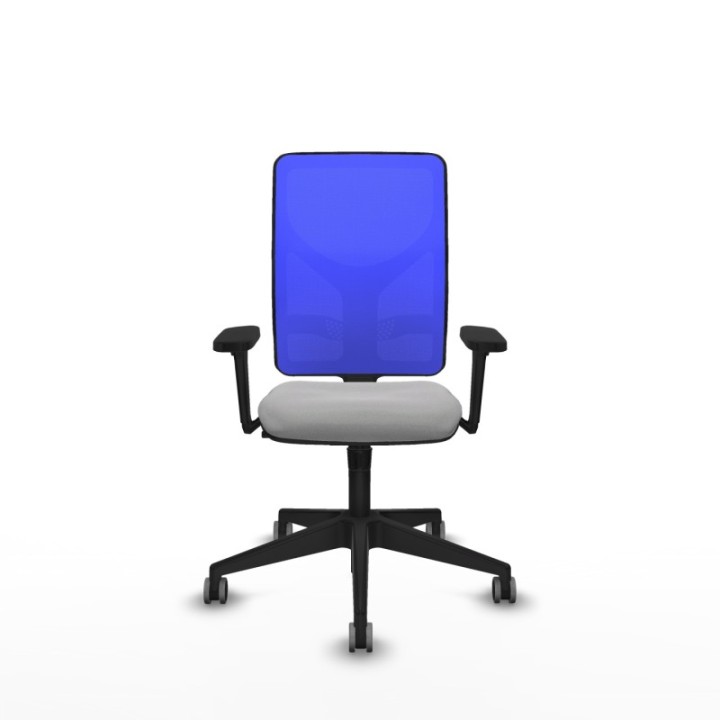 Motilla sincro malla azul bali gris claro brazos 3D base piramidal  ruedas 65mm engomadas