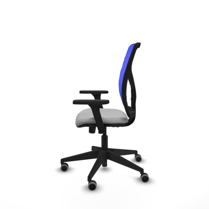 Motilla sincro malla azul bali gris claro brazos 3D base piramidal  ruedas 65mm engomadas