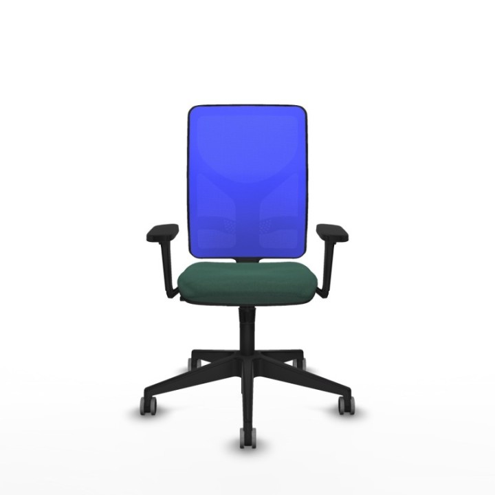 Motilla sincro malla azul bali verde botella brazos 3D base piramidal  ruedas 65mm engomadas