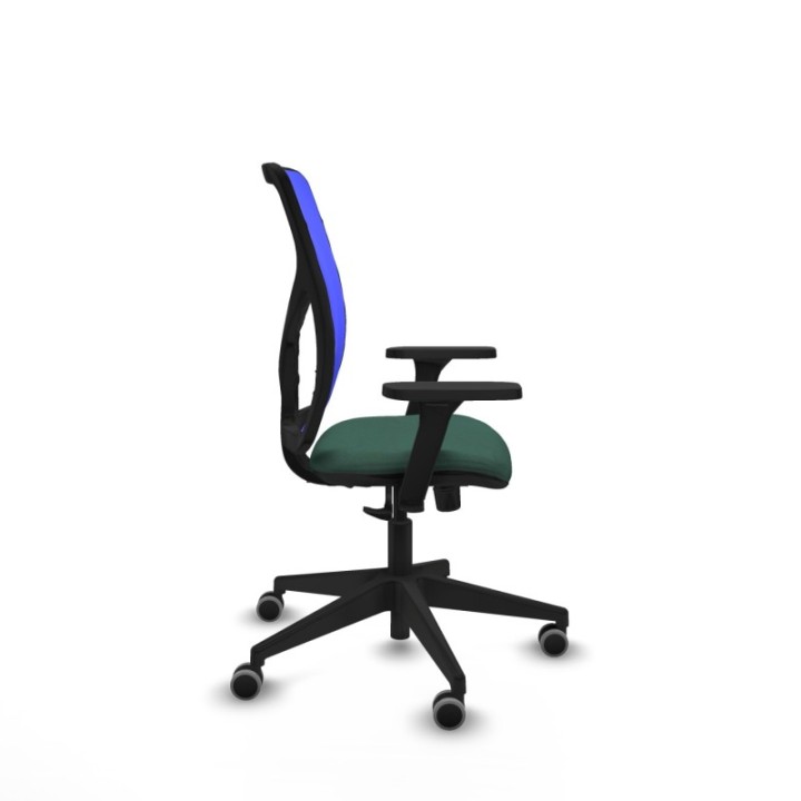 Motilla sincro malla azul bali verde botella brazos 3D base piramidal  ruedas 65mm engomadas