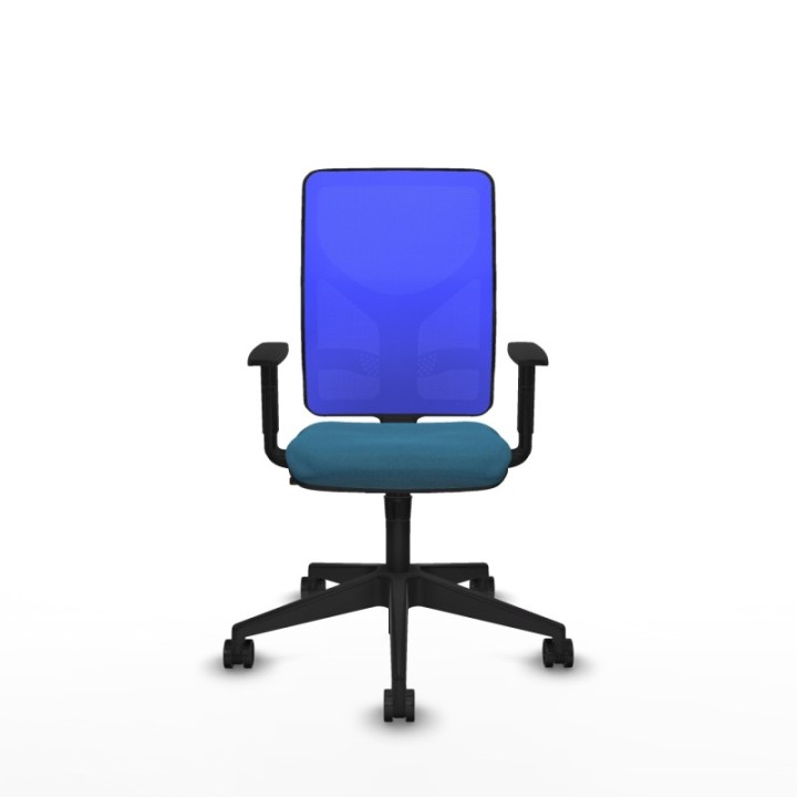 Motilla sincro malla azul bali verde petroleo brazos 1D base piramidal  ruedas 65mm nailon