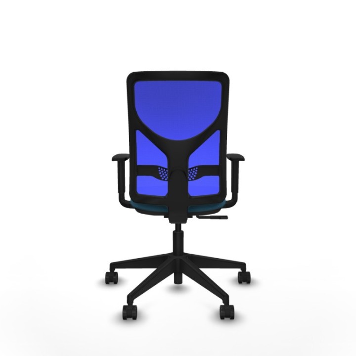 Motilla sincro malla azul bali verde petroleo brazos 1D base piramidal  ruedas 65mm nailon