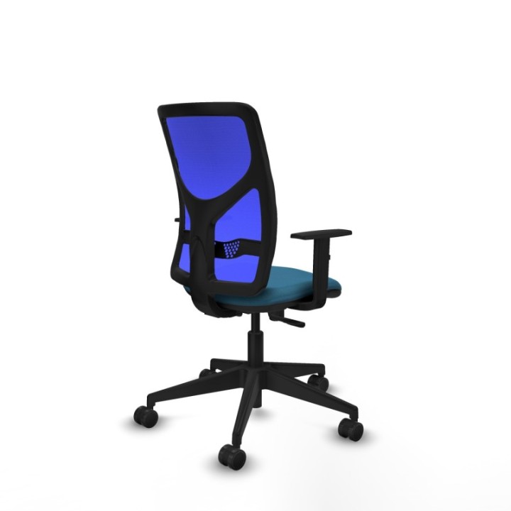 Motilla sincro malla azul bali verde petroleo brazos 1D base piramidal  ruedas 65mm nailon