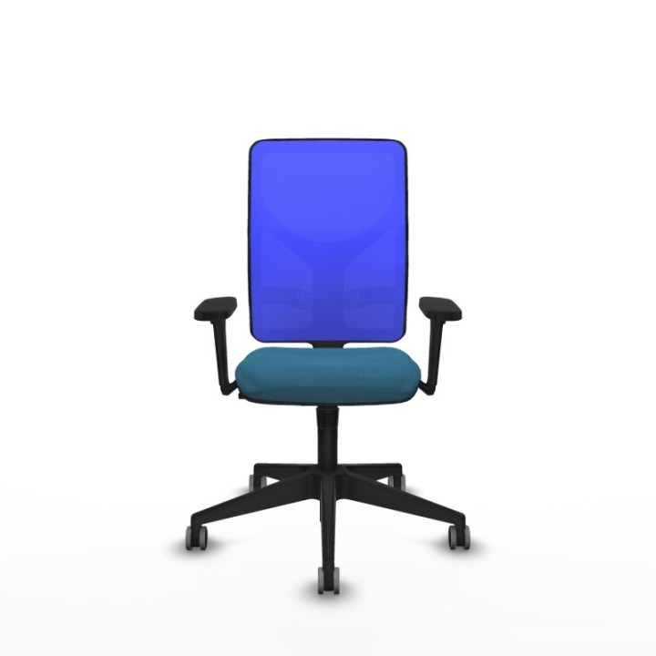 Motilla sincro malla azul bali verde petroleo brazos 3D base piramidal  ruedas 65mm engomadas