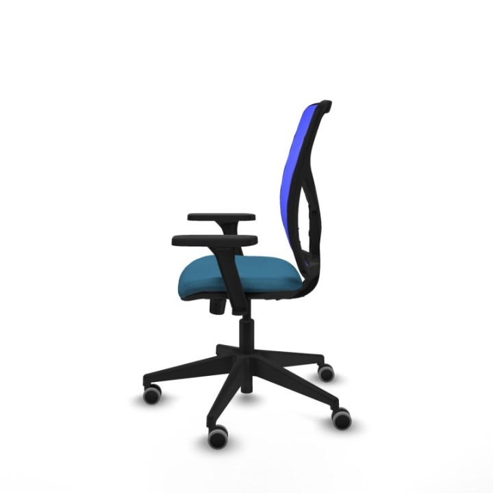 Motilla sincro malla azul bali verde petroleo brazos 3D base piramidal  ruedas 65mm engomadas