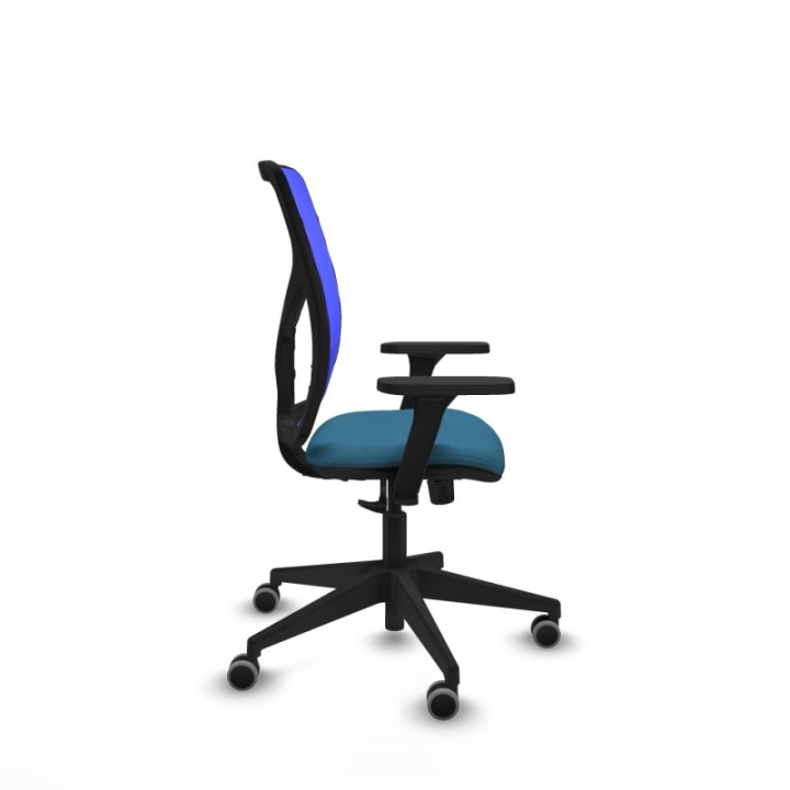 Motilla sincro malla azul bali verde petroleo brazos 3D base piramidal  ruedas 65mm engomadas