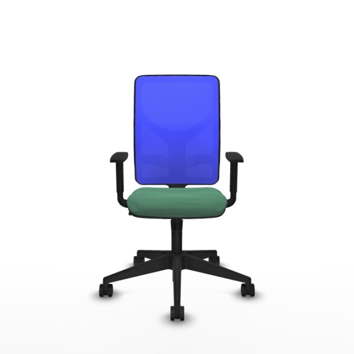 Motilla sincro malla azul bali verde esmeralda brazos 1D base piramidal  ruedas 65mm nailon