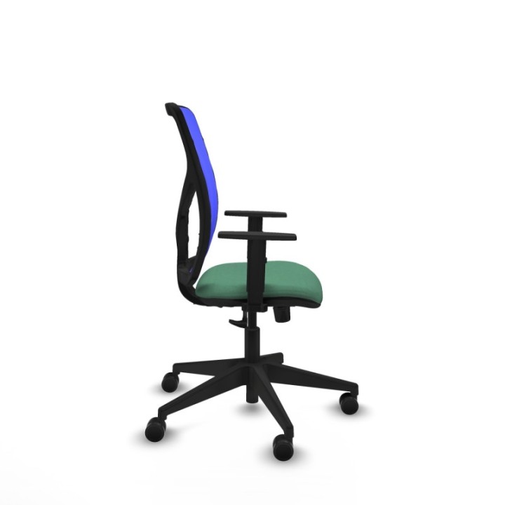 Motilla sincro malla azul bali verde esmeralda brazos 1D base piramidal  ruedas 65mm nailon