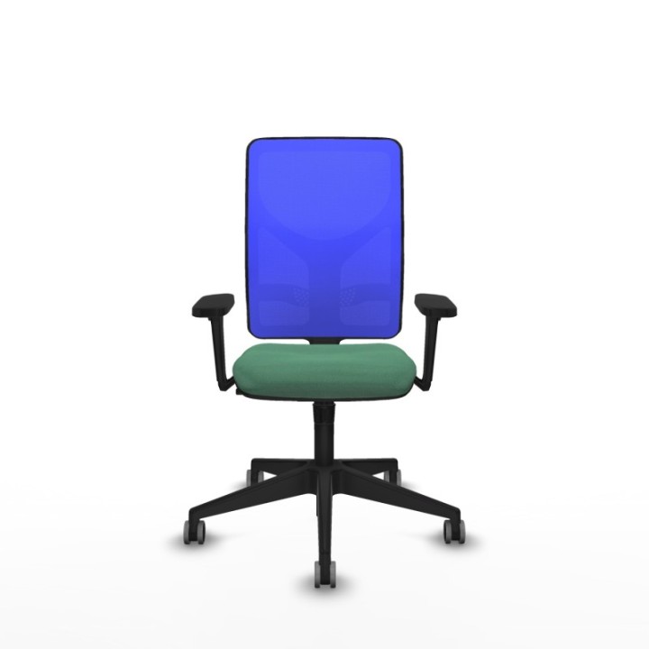 Motilla sincro malla azul bali verde esmeralda brazos 3D base piramidal  ruedas 65mm engomadas