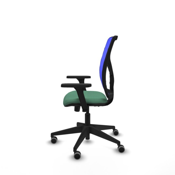 Motilla sincro malla azul bali verde esmeralda brazos 3D base piramidal  ruedas 65mm engomadas