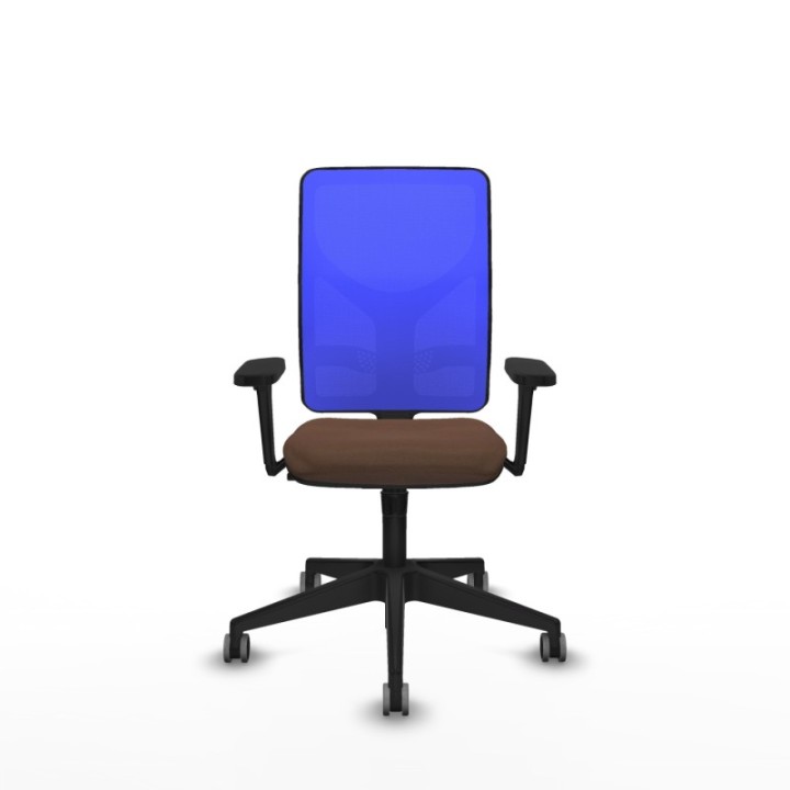 Motilla sincro malla azul bali marrón oscuro brazos 3D base piramidal  ruedas 65mm engomadas