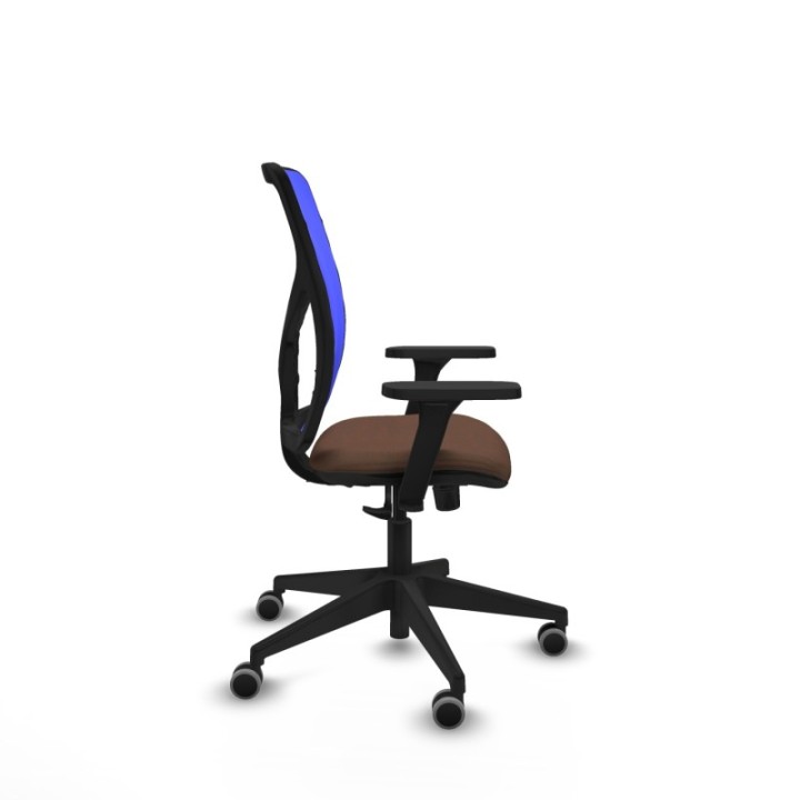 Motilla sincro malla azul bali marrón oscuro brazos 3D base piramidal  ruedas 65mm engomadas