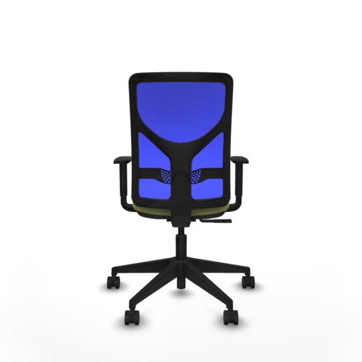 Motilla sincro malla azul bali verde oliva brazos 1D base piramidal  ruedas 65mm nailon