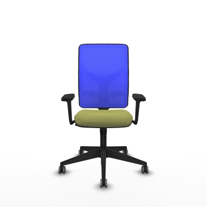 Motilla sincro malla azul bali verde oliva brazos 3D base piramidal  ruedas 65mm engomadas