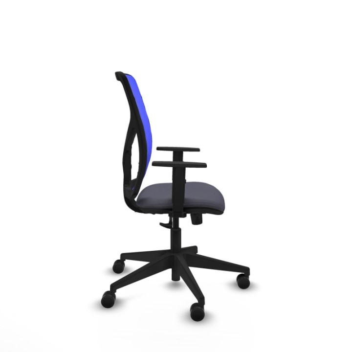 Motilla sincro malla azul bali gris oscuro brazos 1D base piramidal  ruedas 65mm nailon