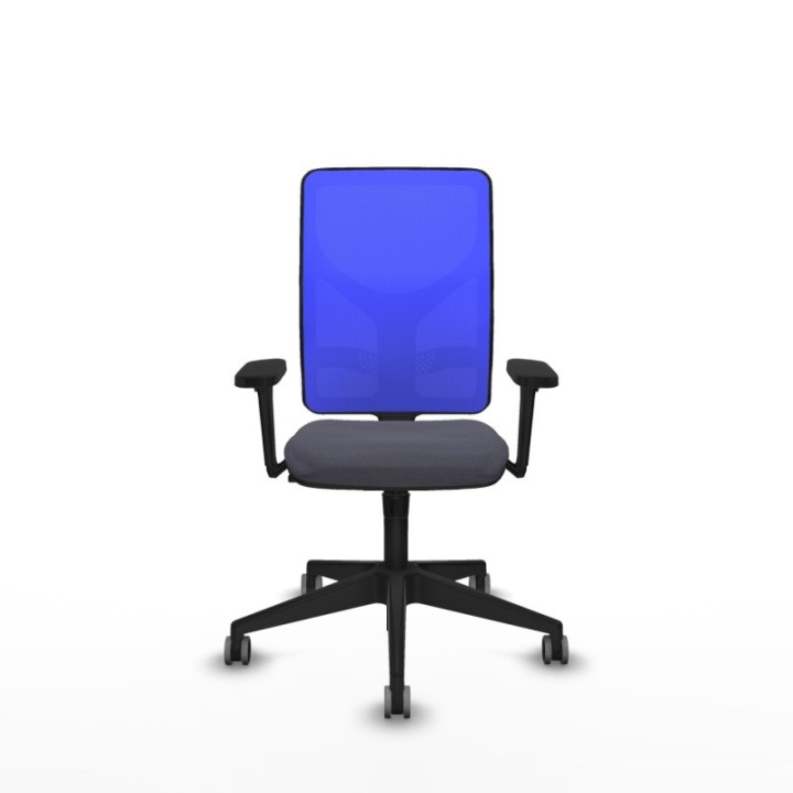 Motilla sincro malla azul bali gris oscuro brazos 3D base piramidal  ruedas 65mm engomadas