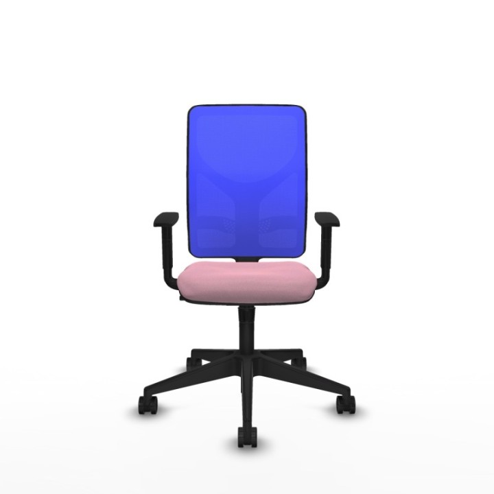 Motilla sincro malla azul bali rosa brazos 1D base piramidal  ruedas 65mm nailon