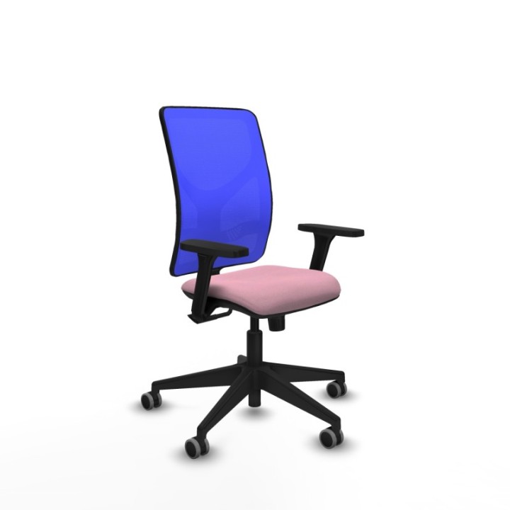 Motilla sincro malla azul bali rosa brazos 3D base piramidal  ruedas 65mm engomadas